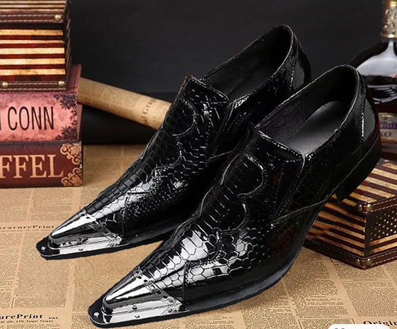 Men's Breathable Pointed-Toe Leather Dress Shoes