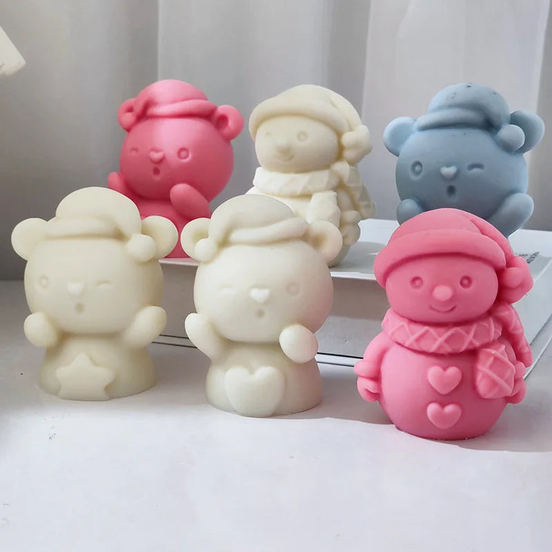 Christmas Snowman Silicone Mold 3D