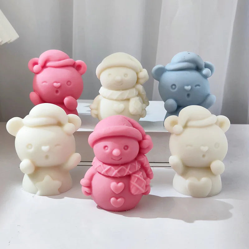 Christmas Snowman Silicone Mold 3D