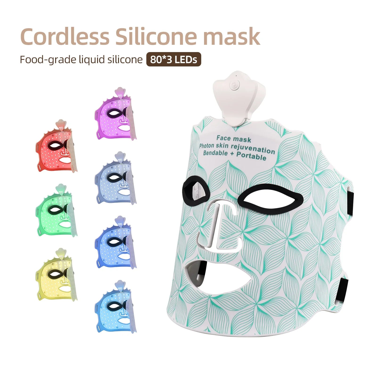 Rechargeable Wireless LED Skincare Mask with Multi-Spectrum Light Therapy