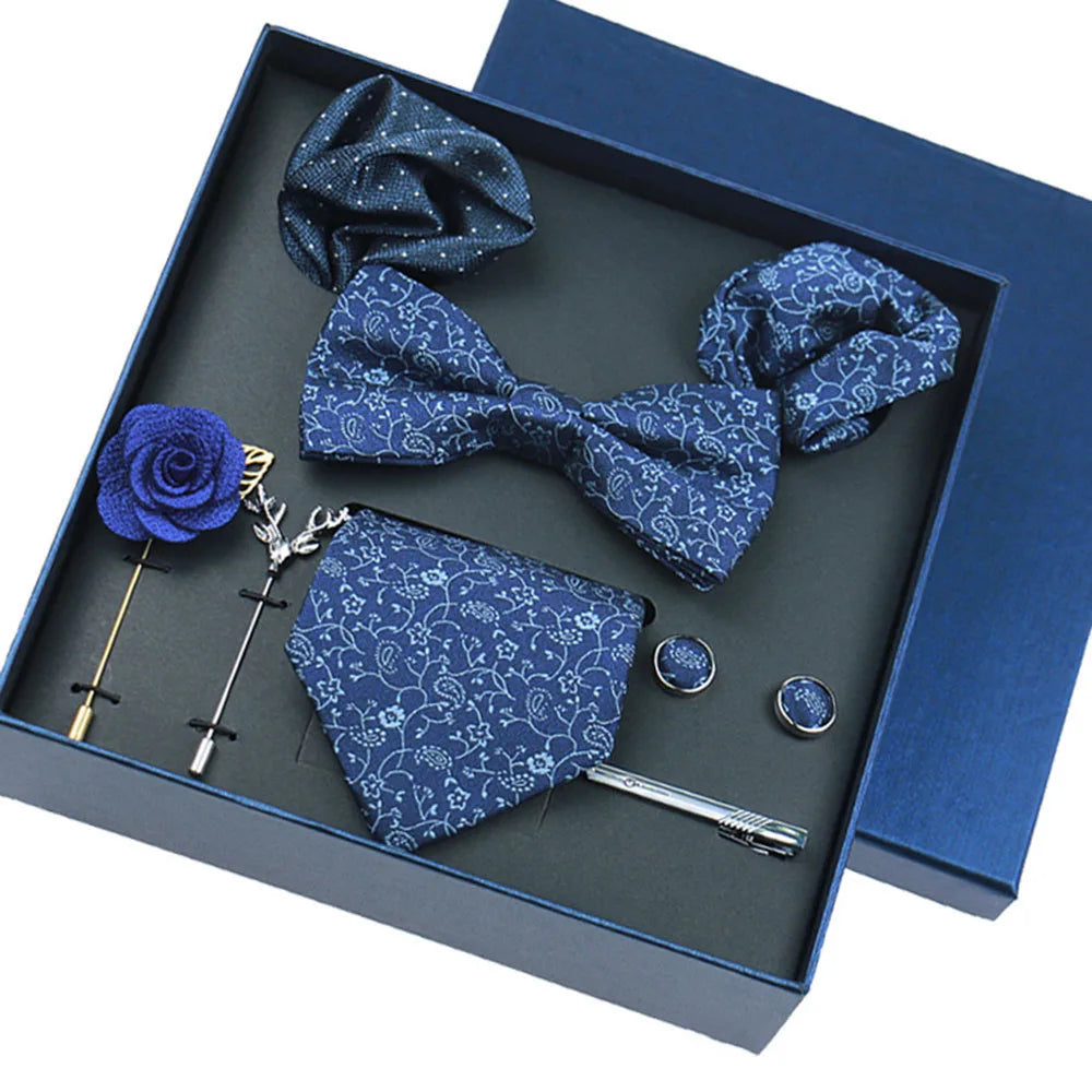 Luxury Men's Tie Set – Paisley Jacquard Woven