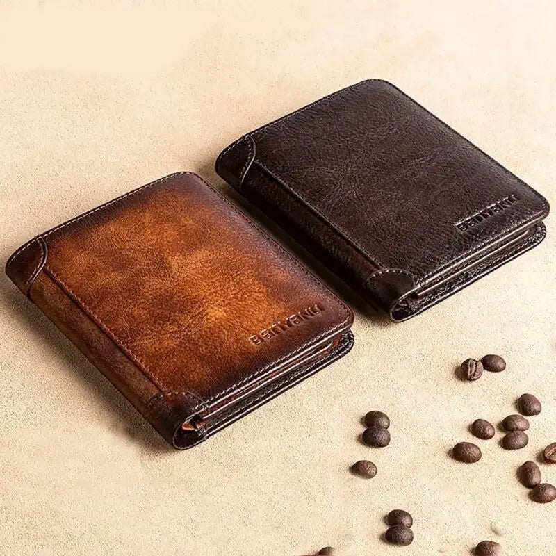 Men's Genuine Leather Wallet – RFID Protection