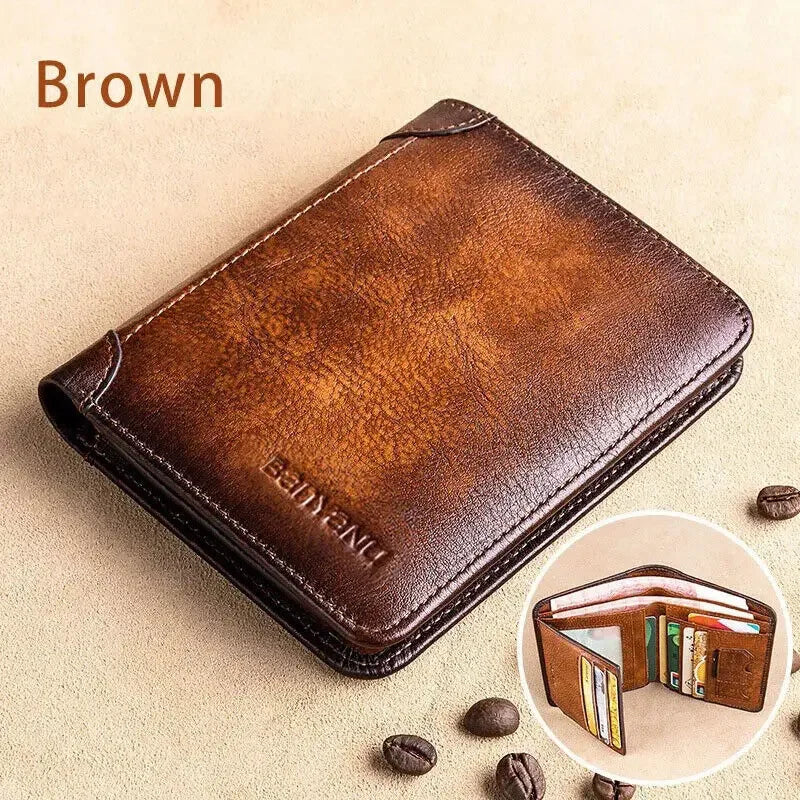 Men's Genuine Leather Wallet – RFID Protection