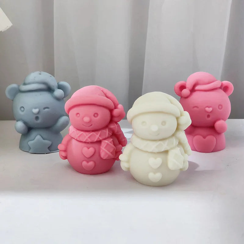 Christmas Snowman Silicone Mold 3D