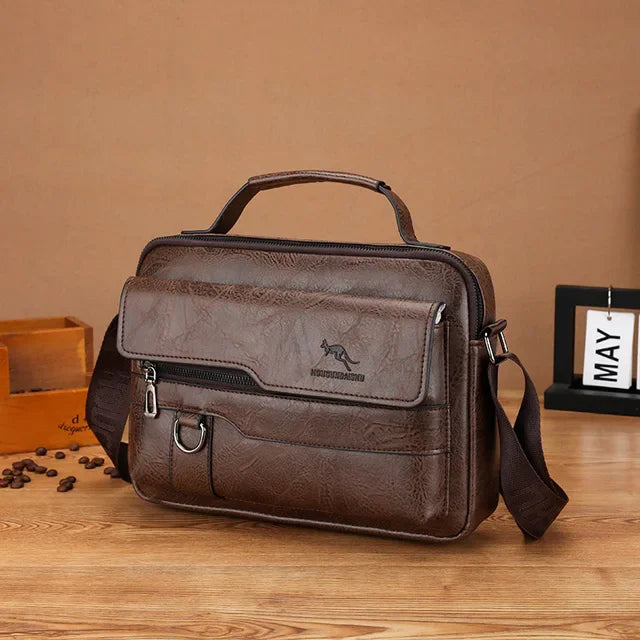Men's Business Satchel – Structured Synthetic Leather Bag