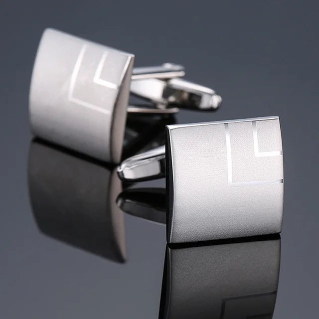 Modern Men's Square-Design Copper Cufflinks