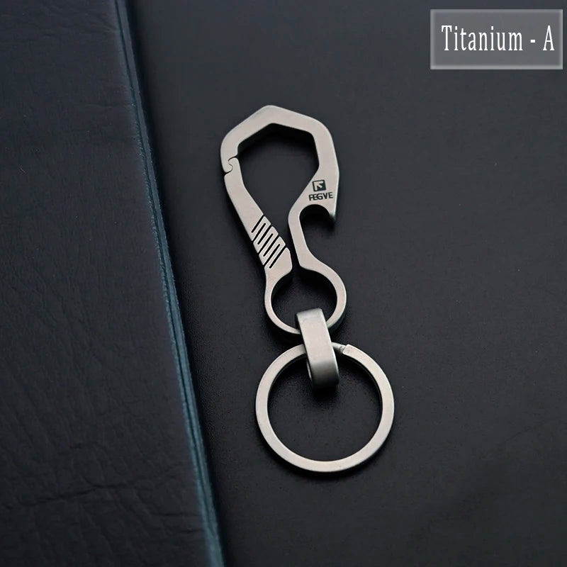 Durable Titanium Alloy Multi-Purpose Keychain with Sleek Design