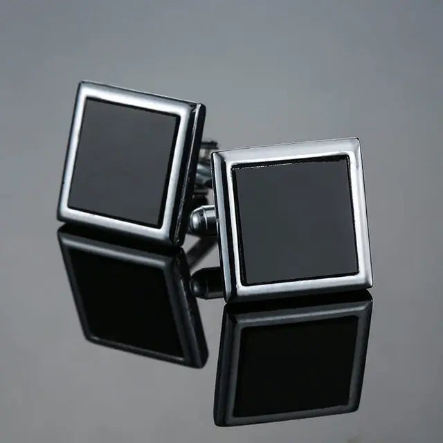 Modern Men's Square-Design Copper Cufflinks