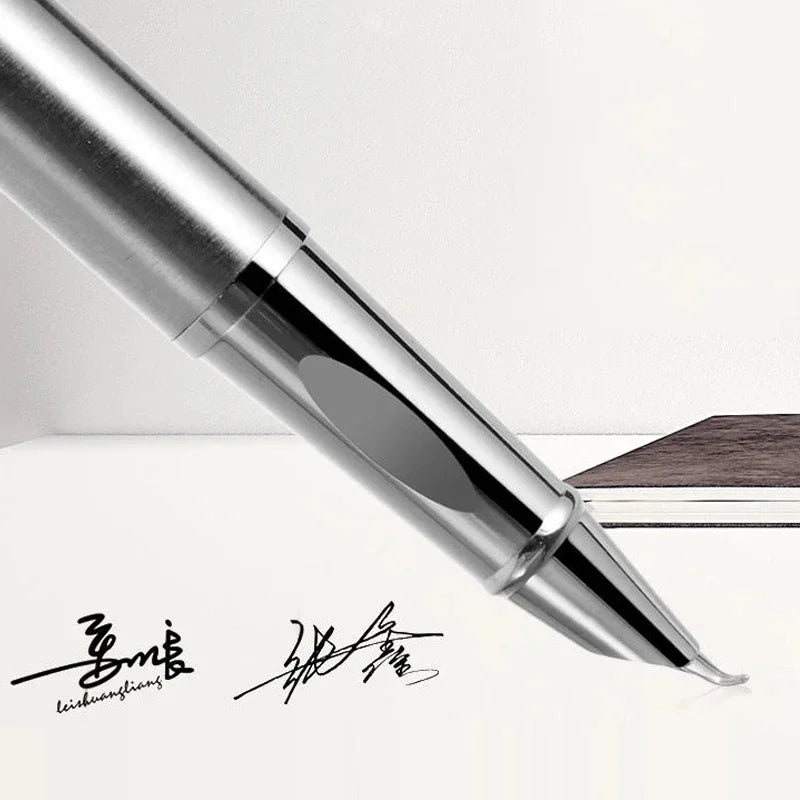 Luxury Metal Fountain Pen – Curved Nib for Smooth, Artistic Writing