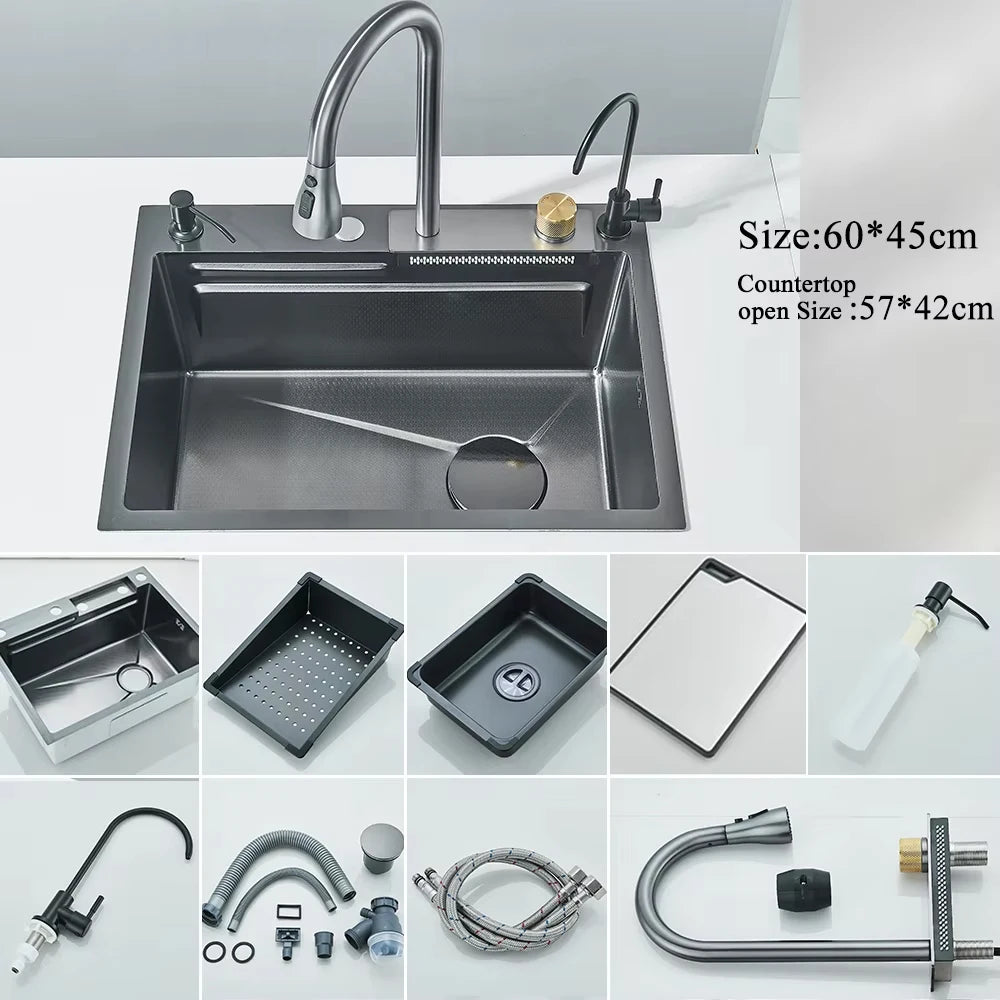 Premium Stainless Steel Digital Display Sink Specifications