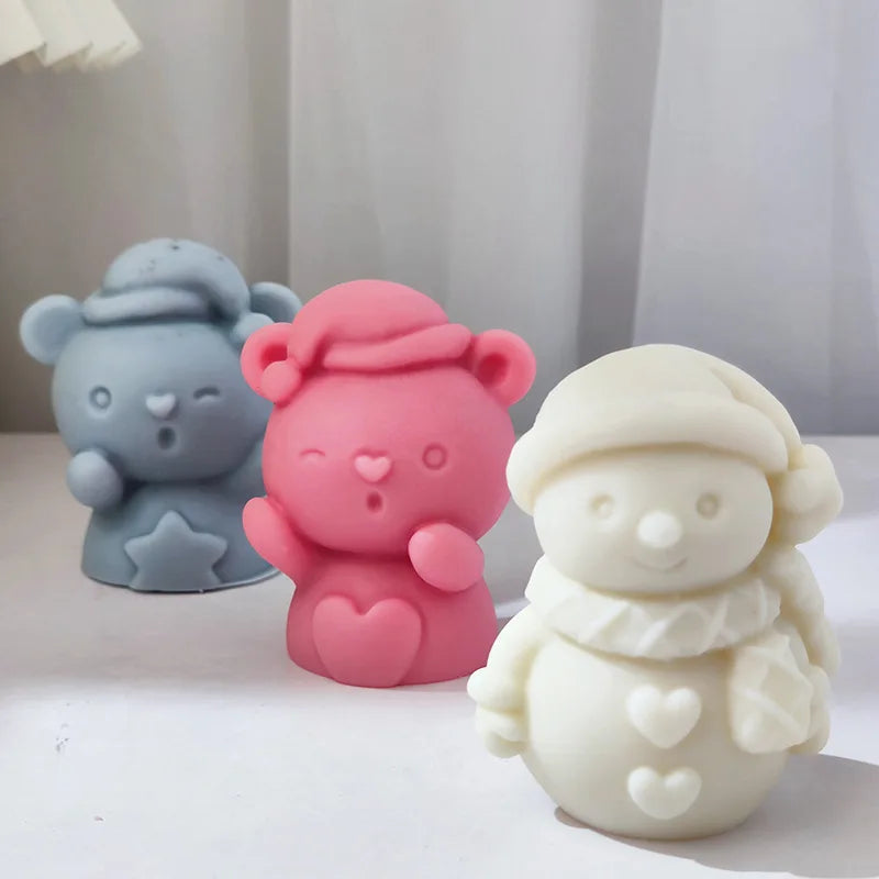 Christmas Snowman Silicone Mold 3D