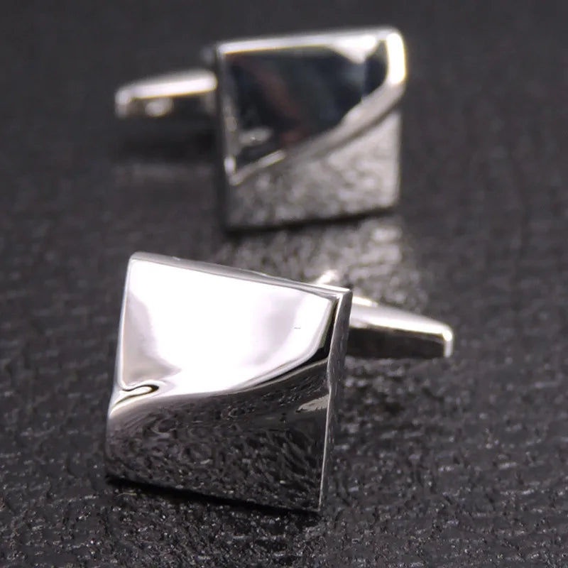 Modern Men's Square-Design Copper Cufflinks