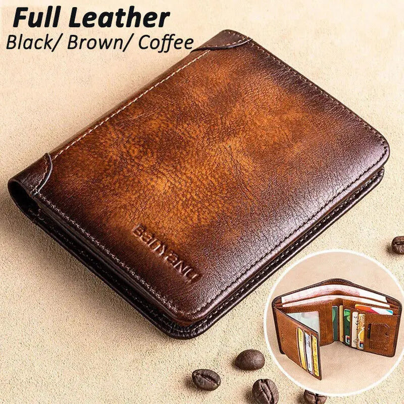 Men's Genuine Leather Wallet – RFID Protection