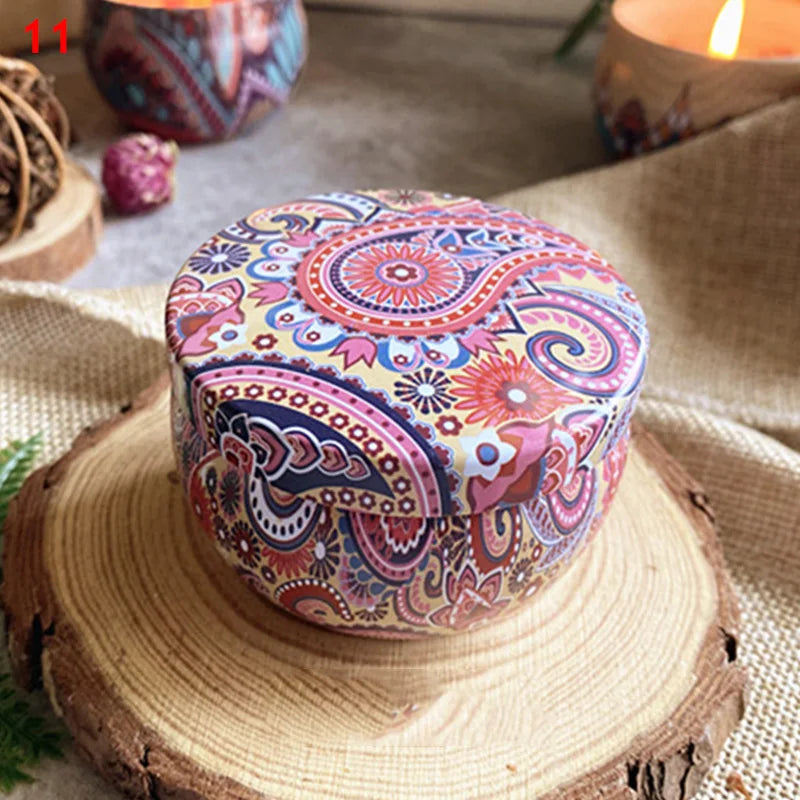 Scented Candles Jar Vintage Flower