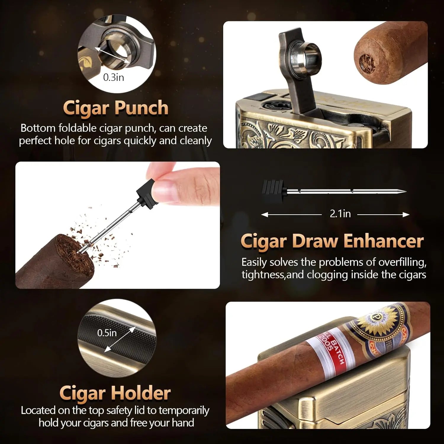 4 Jet Flame Cigar Lighter