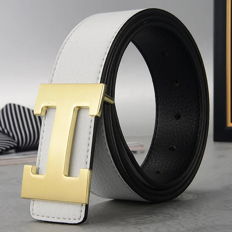Versatile Split Leather Belt with Minimalist Buckle Design for Adults