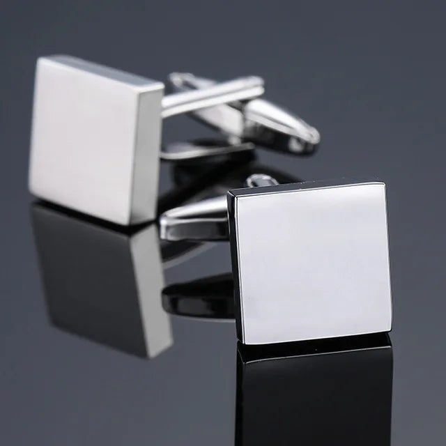 Modern Men's Square-Design Copper Cufflinks