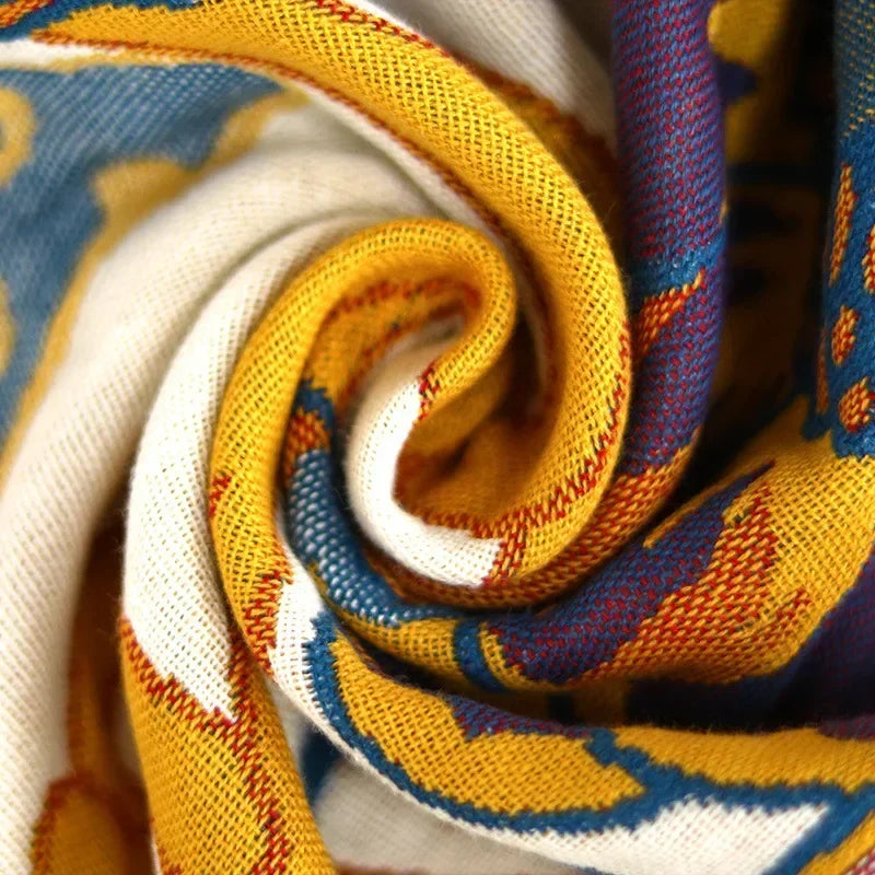 Luxury Quick-Dry Bath Towel – Floral Yarn-Dyed Cotton