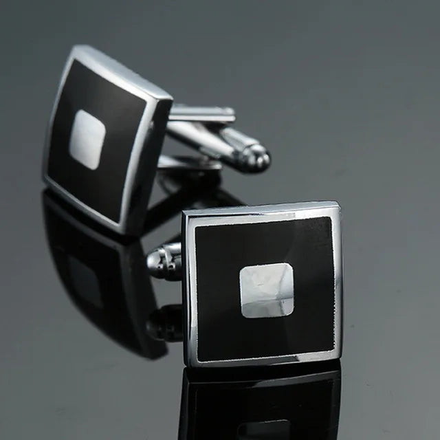 Modern Men's Square-Design Copper Cufflinks