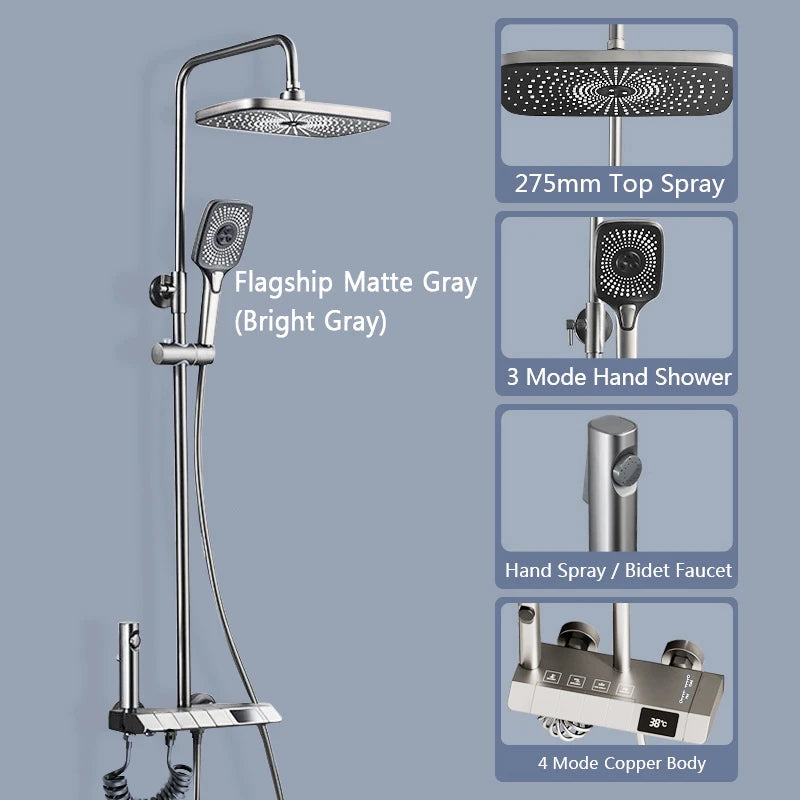 Shower Set with LED Digital Display