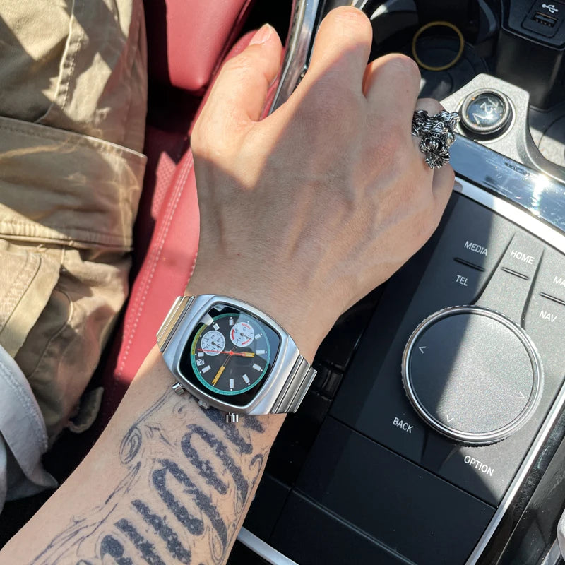 Multi-Function Calendar and Stainless Steel Watch