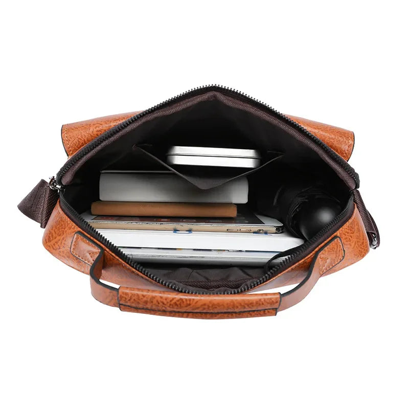 Men's Business Satchel – Structured Synthetic Leather Bag