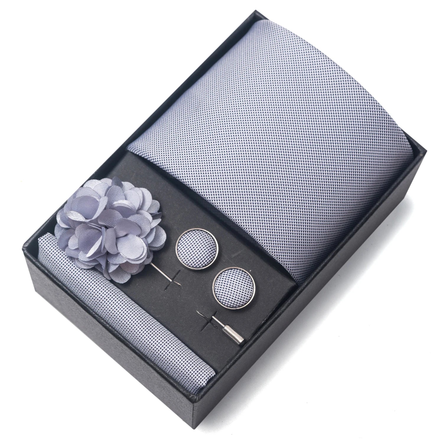 Striped Silk Necktie Gift Set – 4-Piece Men's Accessory Collection