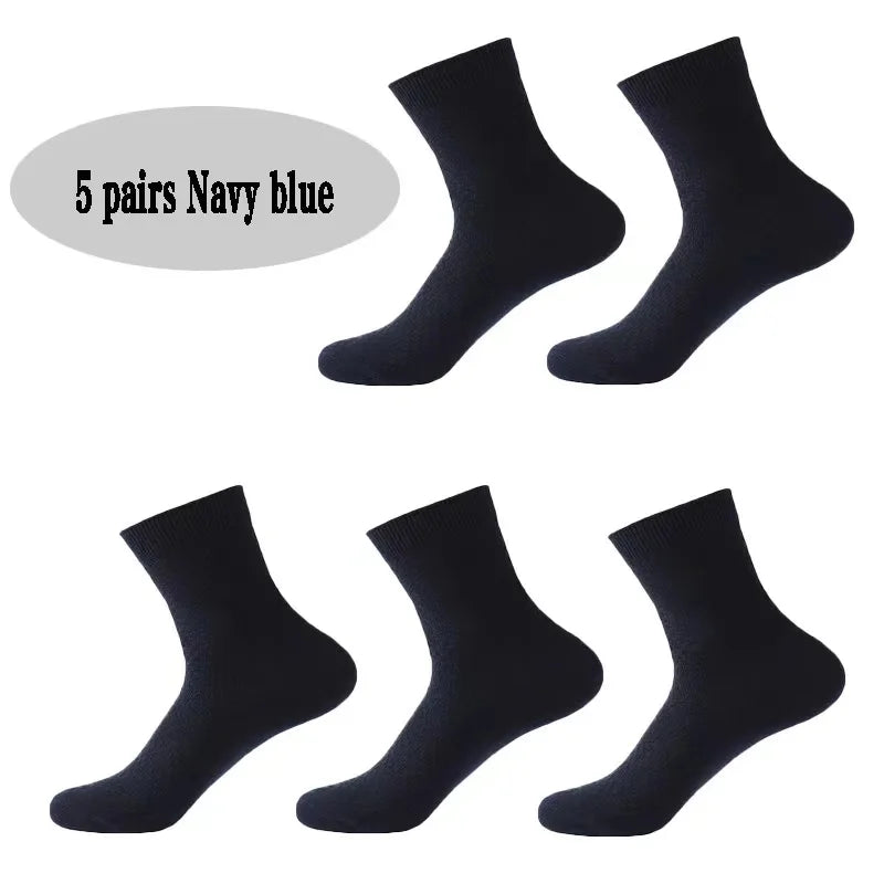 Men's Bamboo Fiber Crew Socks – 5 Pairs