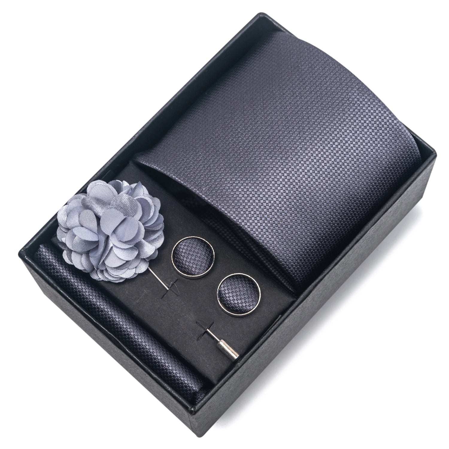 Striped Silk Necktie Gift Set – 4-Piece Men's Accessory Collection