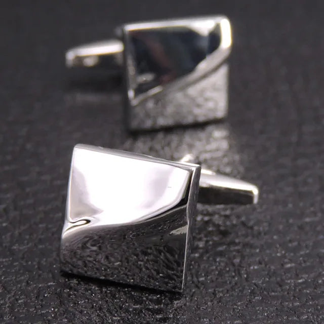 Modern Men's Square-Design Copper Cufflinks