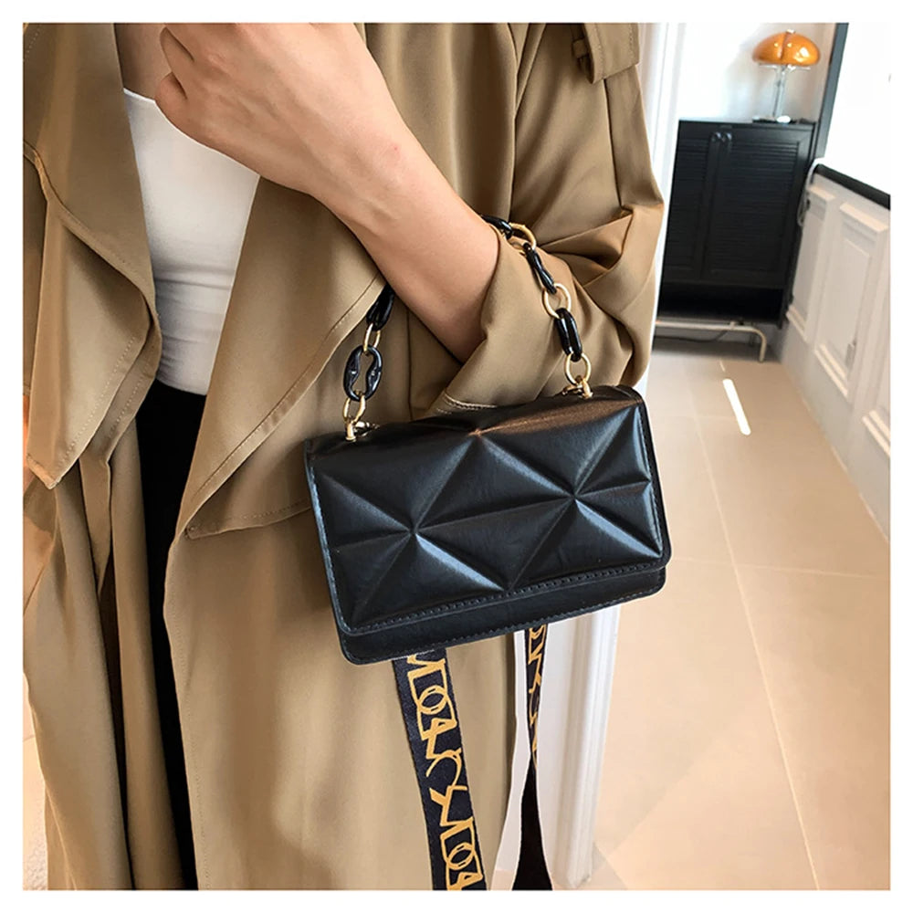 Elegant Square Leather Shoulder Bag