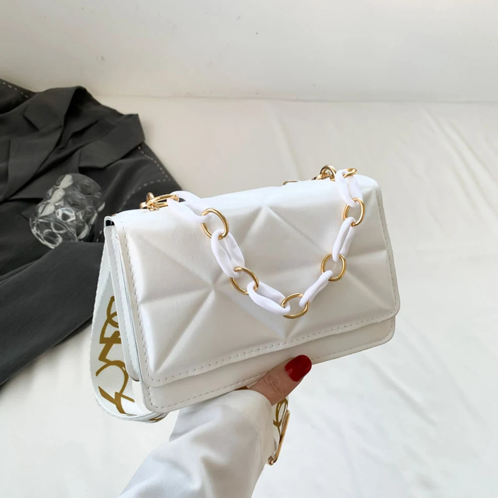 Elegant Square Leather Shoulder Bag