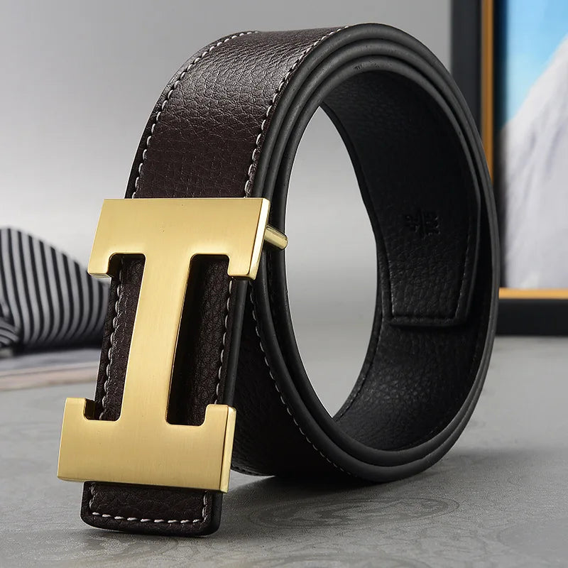 Versatile Split Leather Belt with Minimalist Buckle Design for Adults