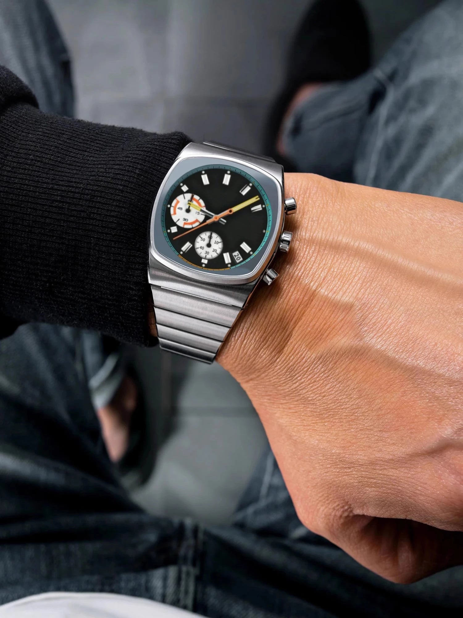 Multi-Function Calendar and Stainless Steel Watch