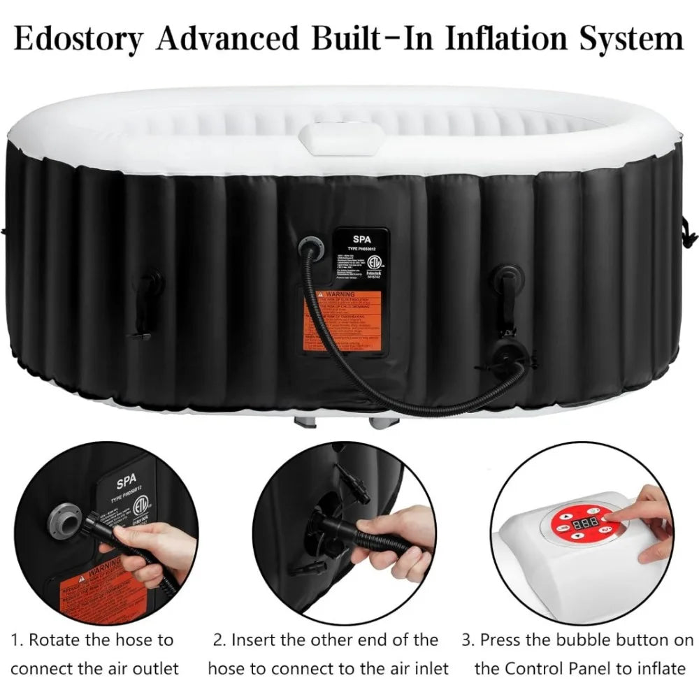Portable Inflatable Spa with Therapeutic Bubble Massage