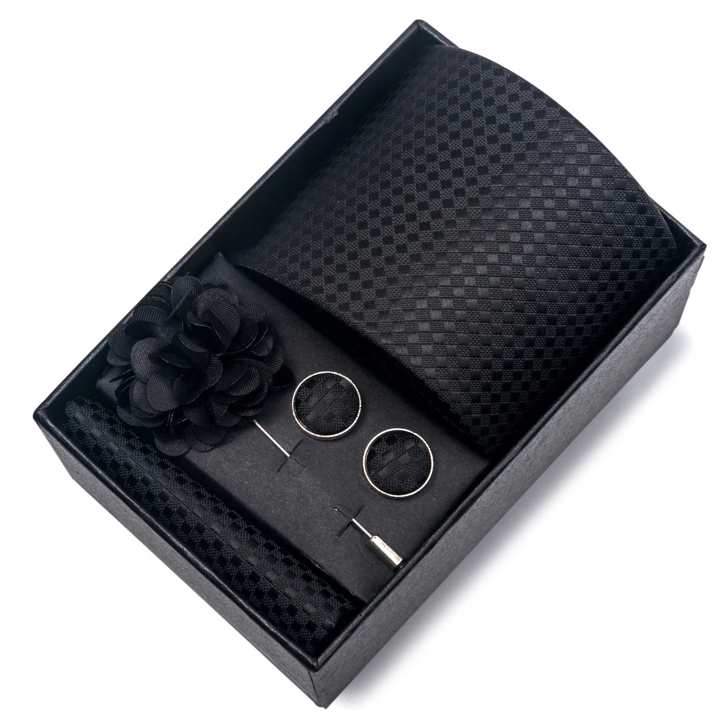 Striped Silk Necktie Gift Set – 4-Piece Men's Accessory Collection