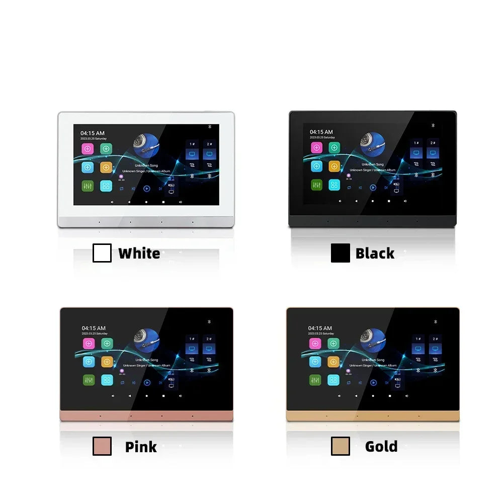 Wall-Mounted Wi-Fi Audio Amplifier with 8 Ceiling Speakers – Dual-Zone Bluetooth Control