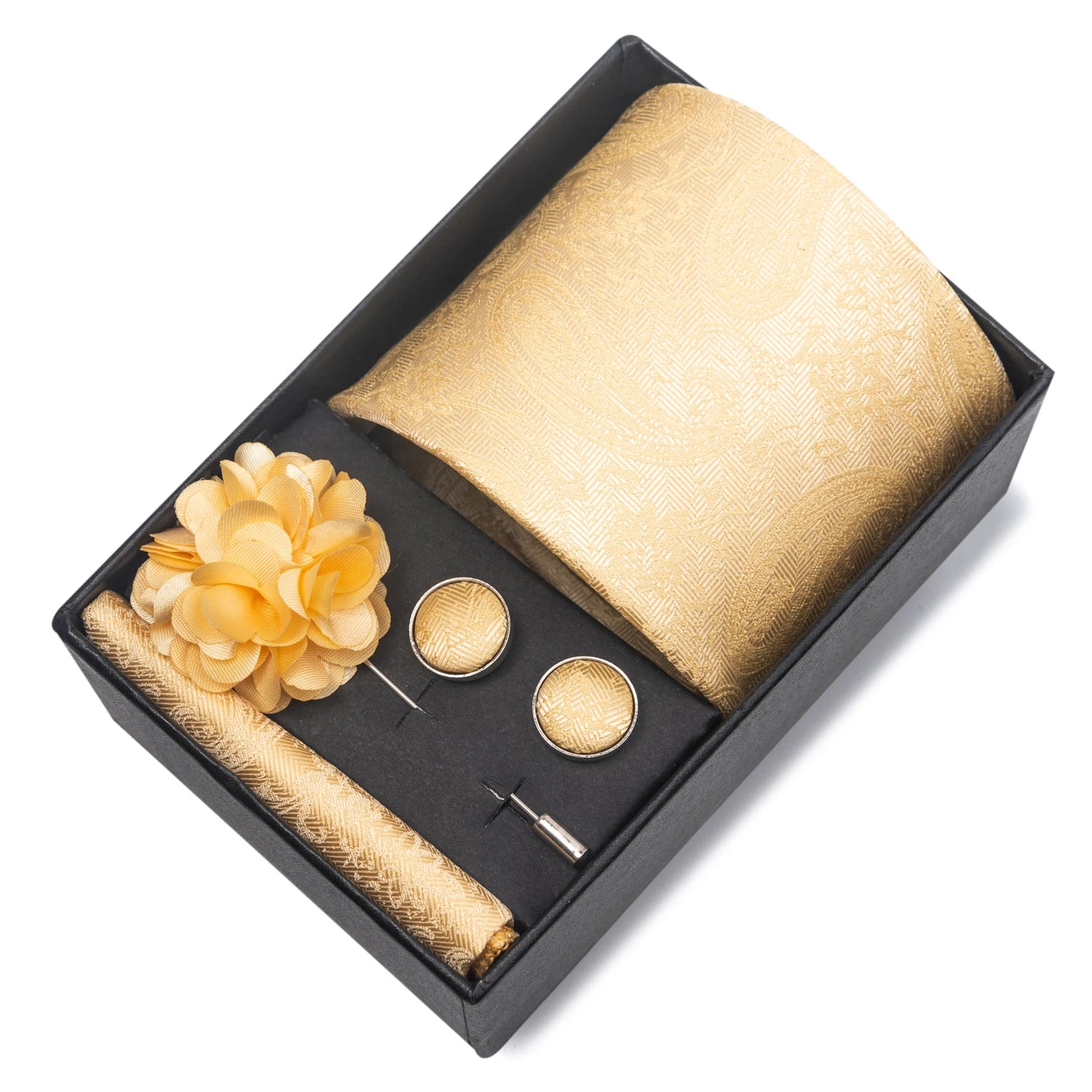 Striped Silk Necktie Gift Set – 4-Piece Men's Accessory Collection