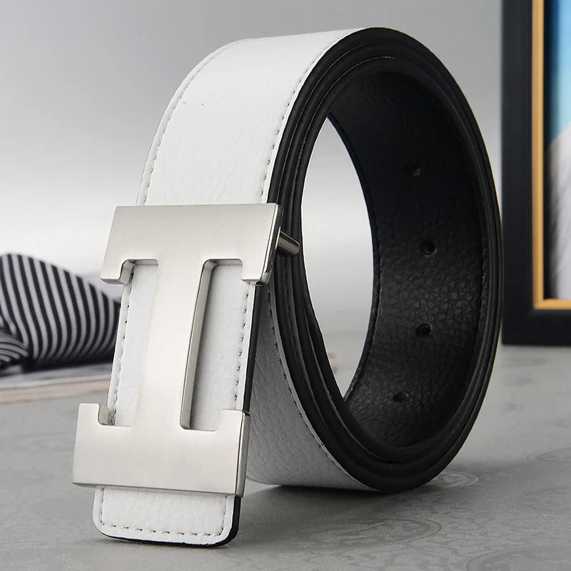 Versatile Split Leather Belt with Minimalist Buckle Design for Adults