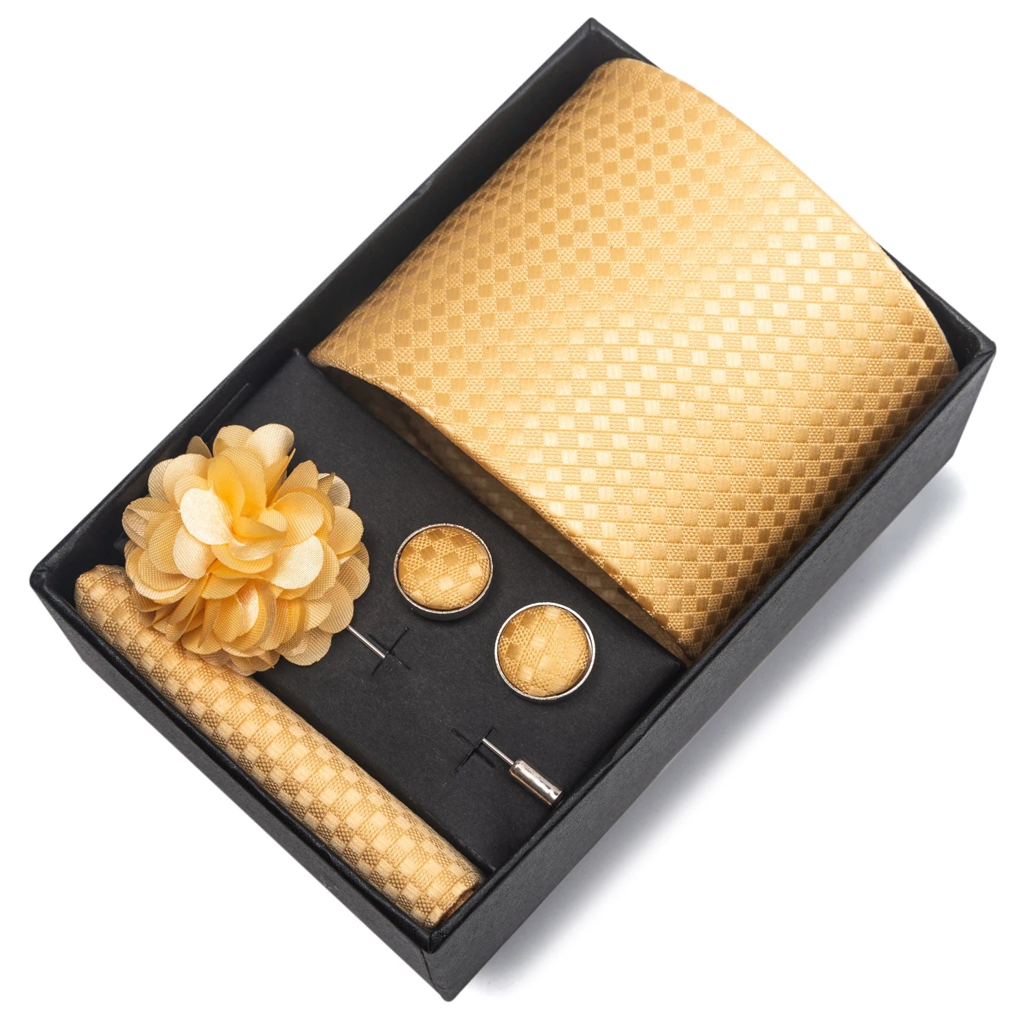 Striped Silk Necktie Gift Set – 4-Piece Men's Accessory Collection