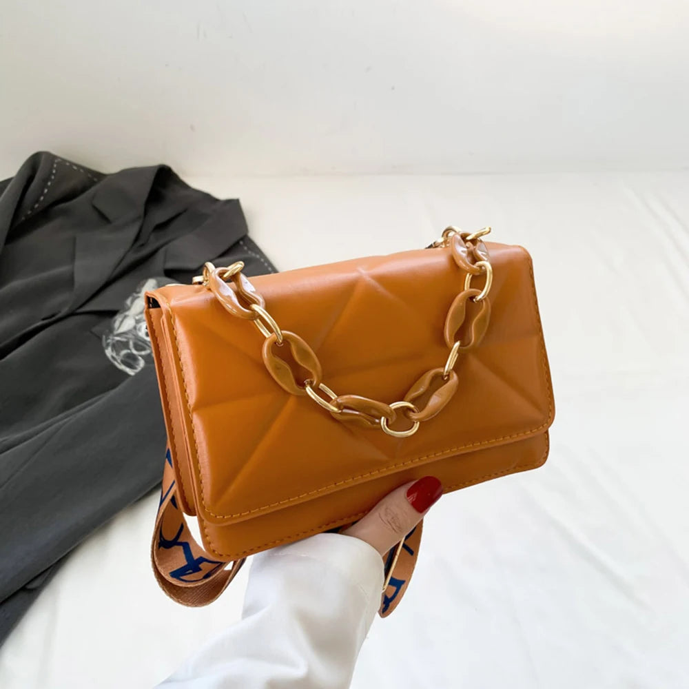 Elegant Square Leather Shoulder Bag
