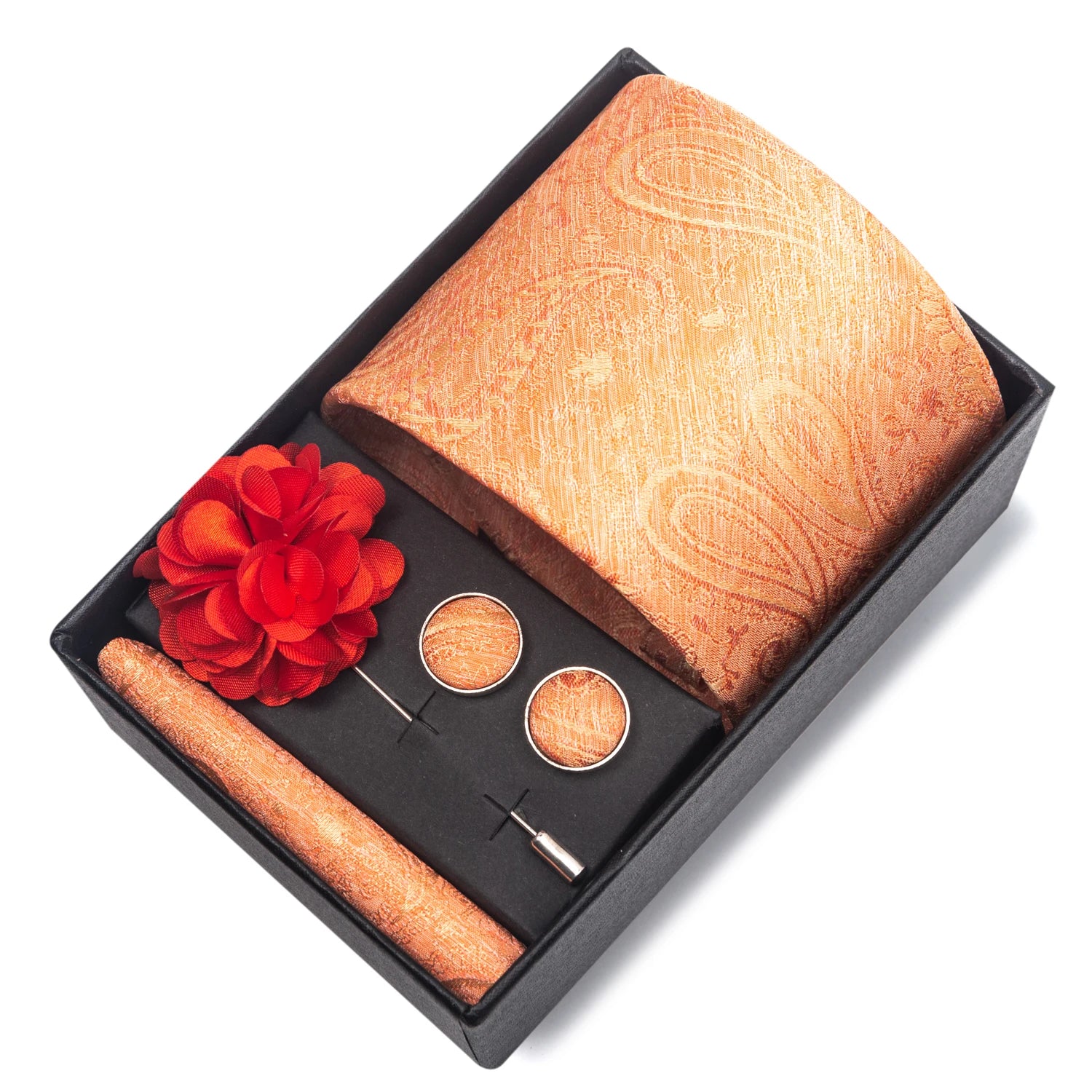 Striped Silk Necktie Gift Set – 4-Piece Men's Accessory Collection