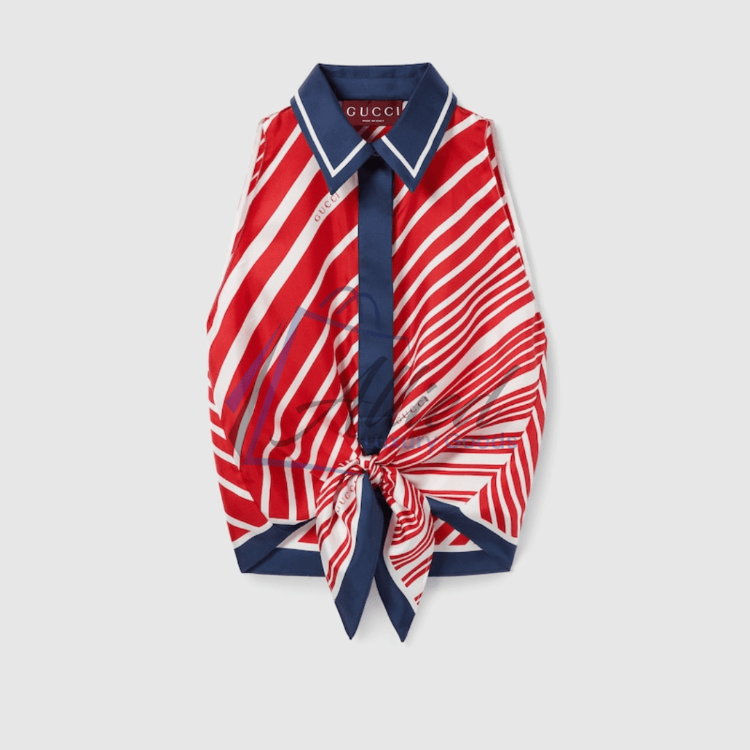 Gucci Marina Silk Sleeveless Top