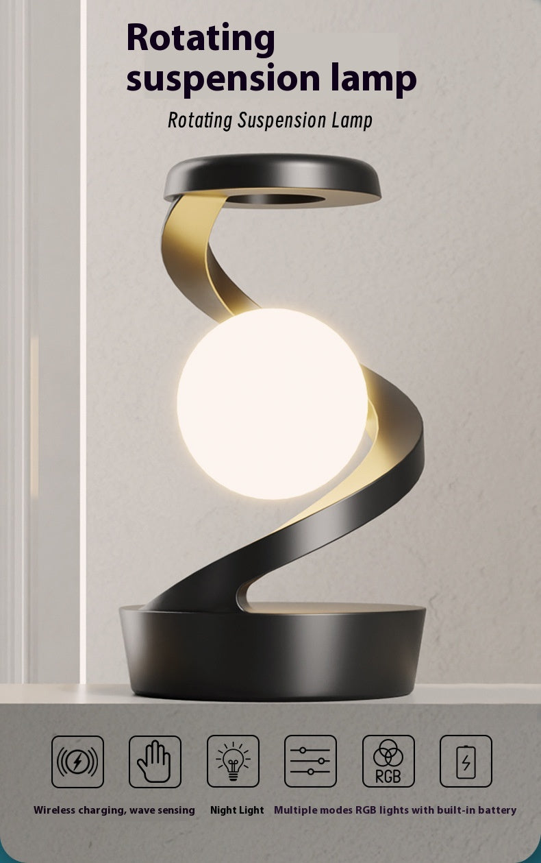 Rotating Moon Desk Lamp With Phone Wireless Charging Sensor Control Table Lamps Decorative Desktop Lamp Small Night Lamp