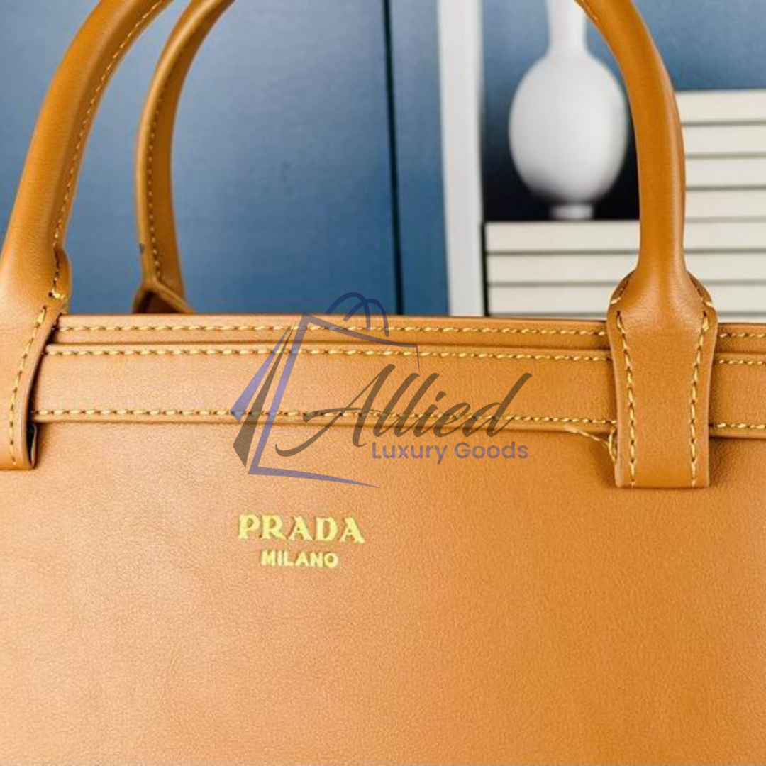 Prada Buckle Medium Leather Handbag