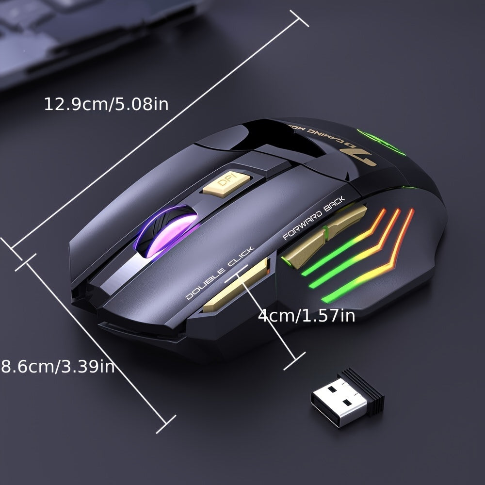 Wireless Gaming Mouse USB IMICE GW-X7 3200DPI Dual Mode Rechargeable 7 Keys 2.4Ghz Silent Mouse 7-color Breathing LED