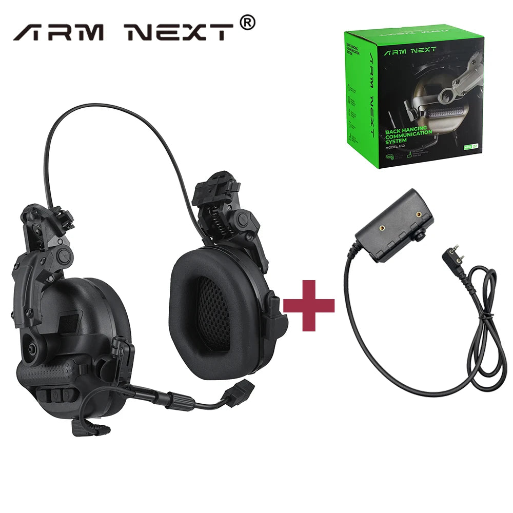 ARM NEXT Tactical Headset Non-picking Noise-Cancelling Headset Microphone Intercom Military Headphones with PTT Adapter