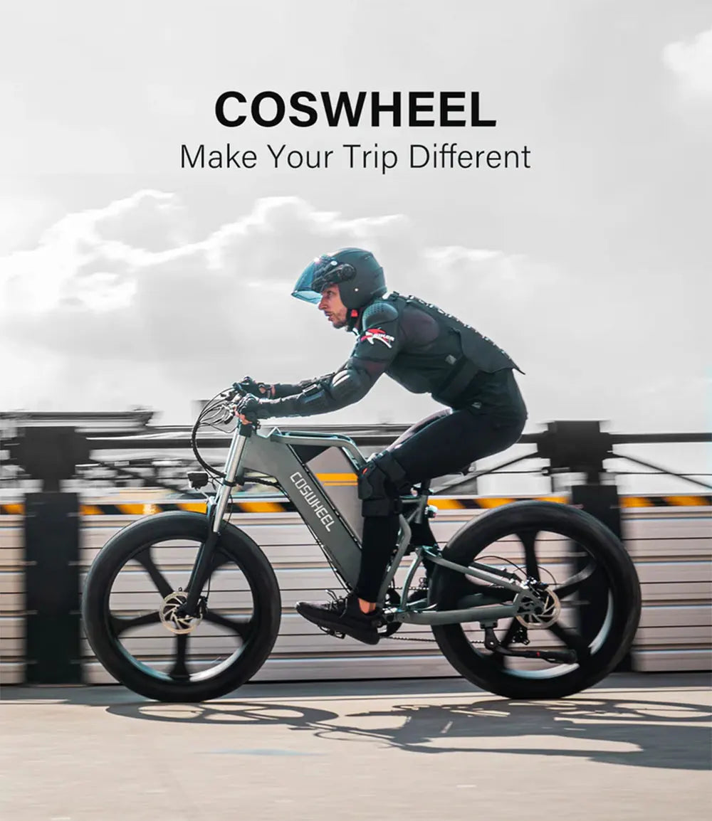 COSWHEEL T26 Electric Bike 26Inch Fat tires Adult Electric Mountain Bike 1500W 48V 25AH hydraulic brake ebike Off Road bicycle