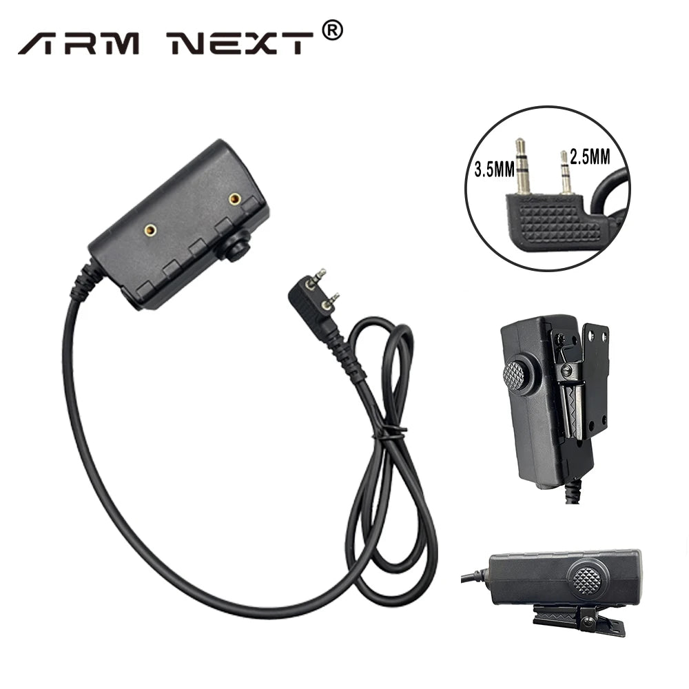 ARM NEXT Tactical Headset Non-picking Noise-Cancelling Headset Microphone Intercom Military Headphones with PTT Adapter