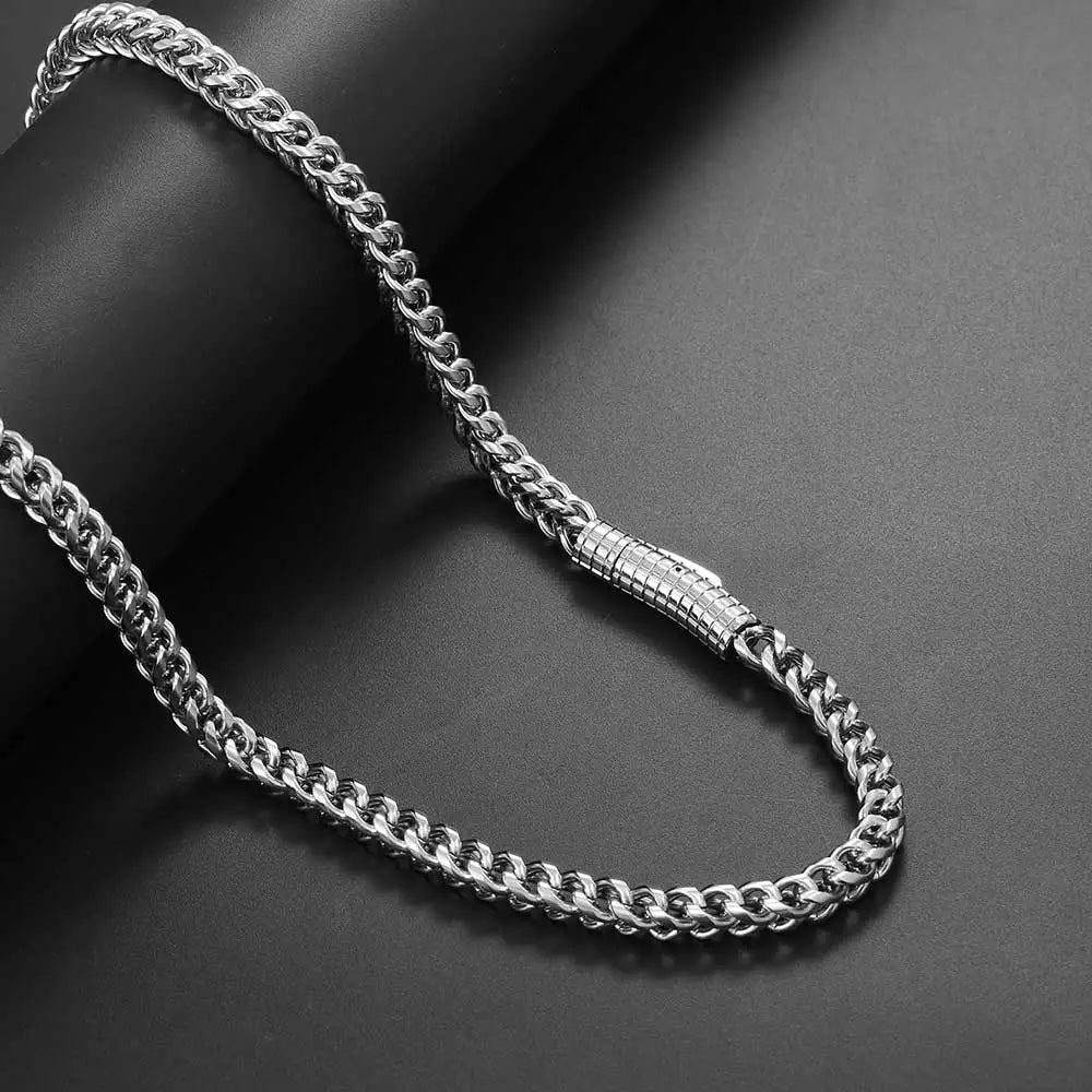 Traditional Classic 6MM Width 16-26“Hip Hop Jewelry Stainless Steel Positive And Franco Chain Necklace For Men